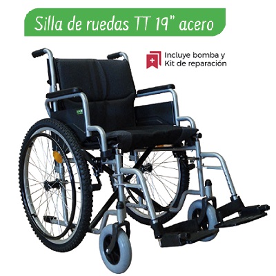SILLA DE RUEDAS TT 19 ACERO NEGRA